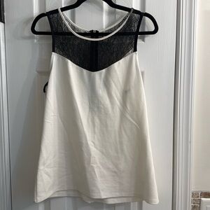 White and black lace tank
